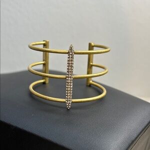 J.Crew Gold and Crystal Cuff Bracelet
